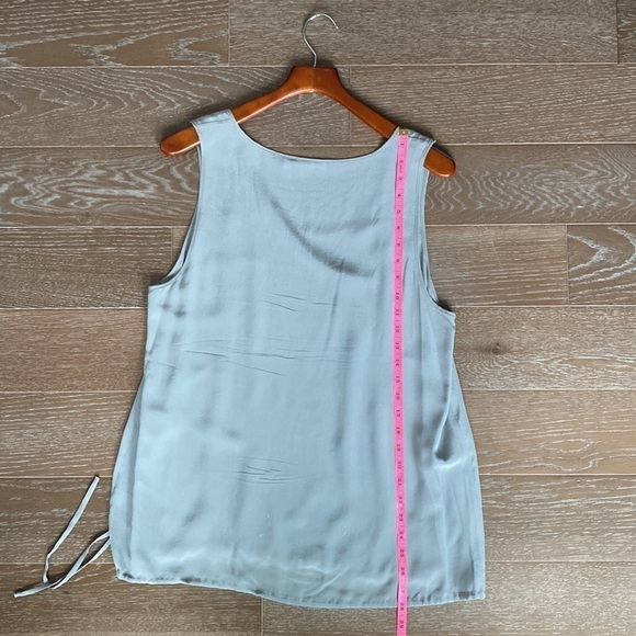 Halogen Silk Draw String Blouse | Gray | L - Picture 2 of 5